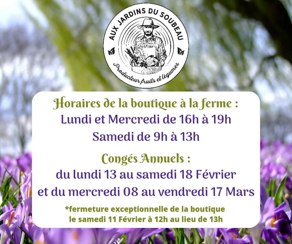 Fermeture pour cong&eacute;s